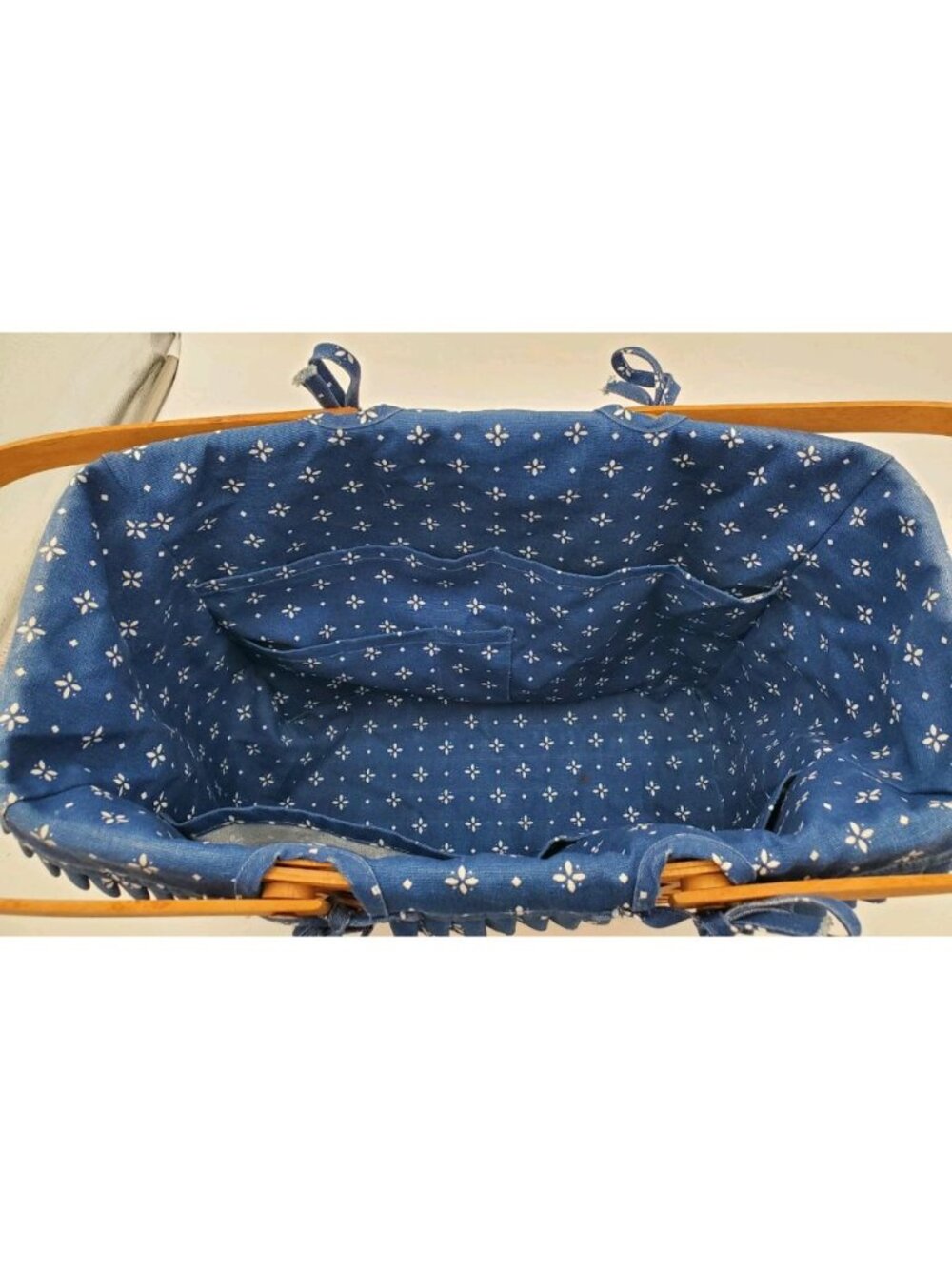 Longaberger 1994 Magazine Basket w/handle & liner. No plastic insert. Signed! - Picture 5 of 9